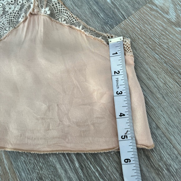 Free People Women's Pink Crop Top Size M Medium Floral Lace Sleeveless Satin - Picture 9 of 12